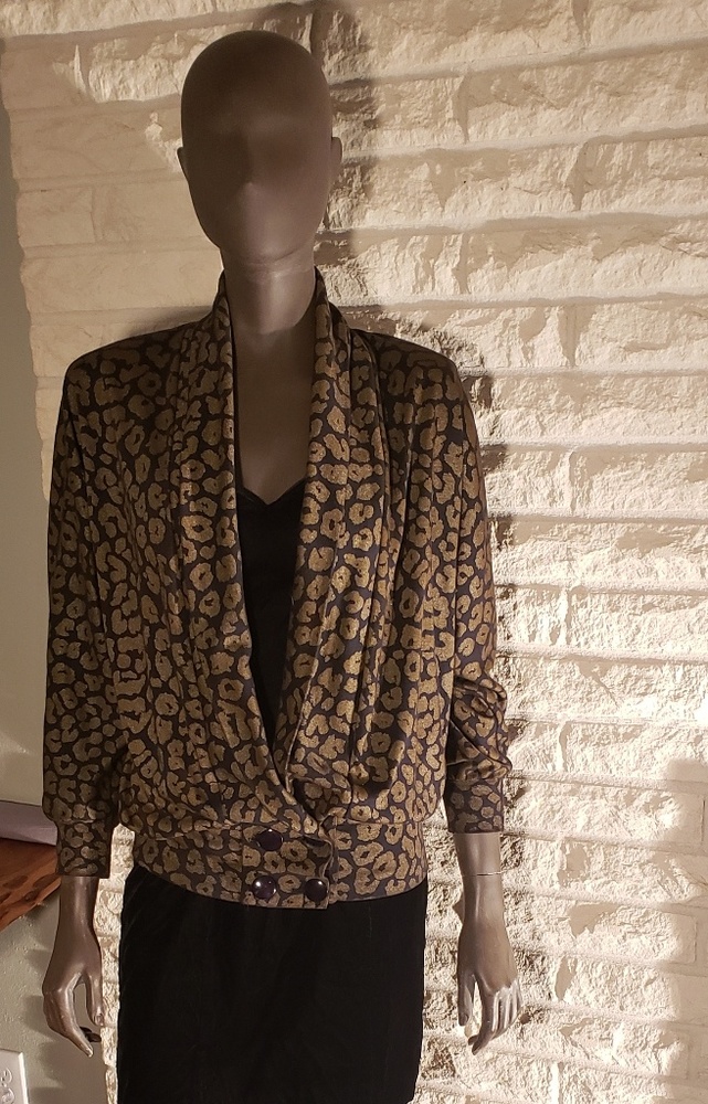 80s Drop Waist Leopard Print Jacket